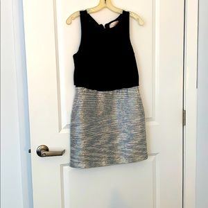 Black and metallic silver pocket dress- small